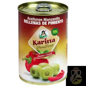 Hiszpańskie oliwki zielone z pastą paprykową - Karina (295 g.)